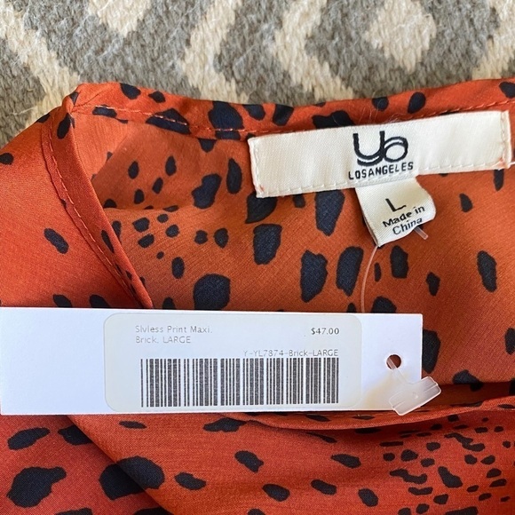 NWT YA Los Angeles Sleeveless Print Maxi Dress Size Large - Picture 9 of 15